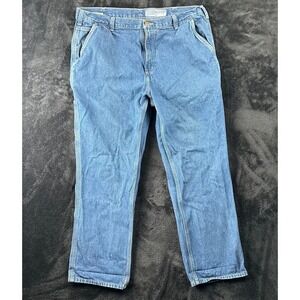 Carhartt Mens Dungaree Carpenter Fit Denim Work Pants Blue 40x30